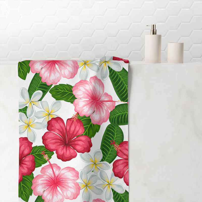 Tropical Hibiscus Bloom Beach Towel